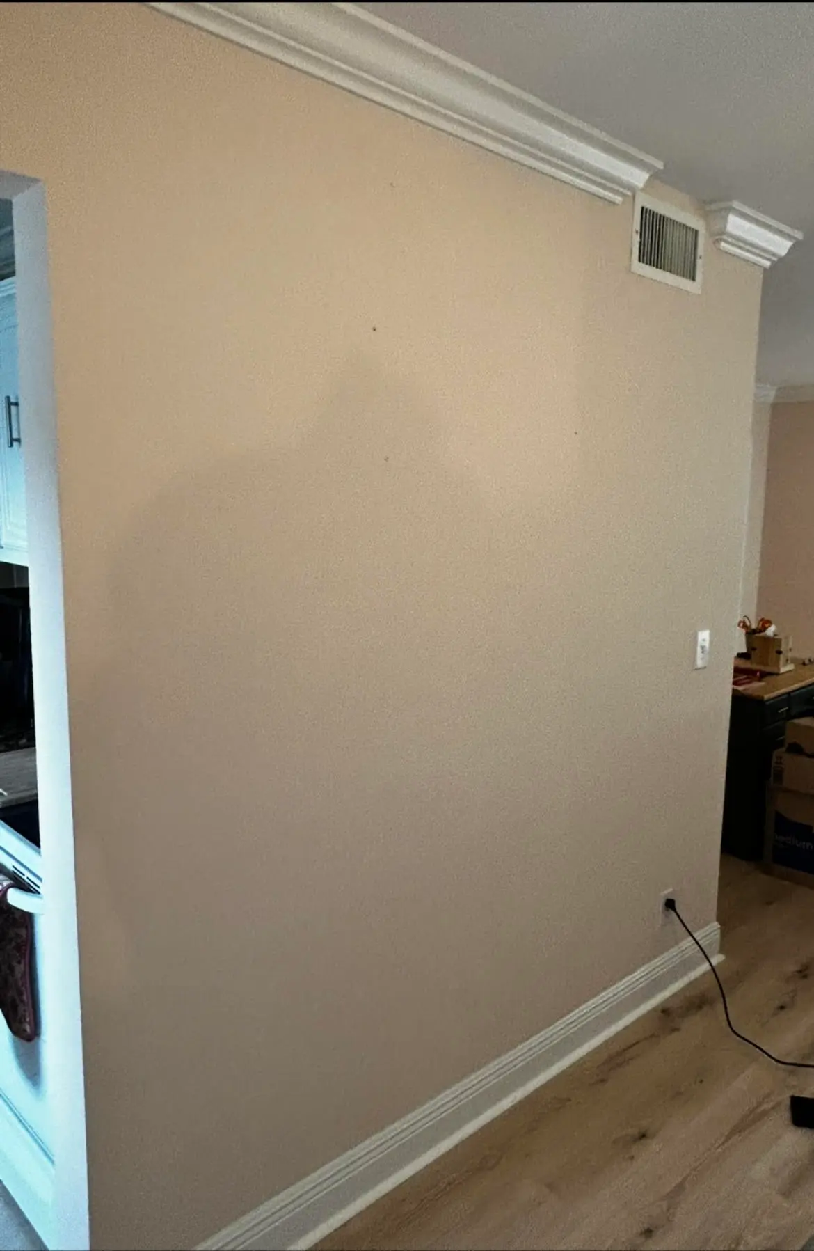 Ceiling surface before water damage repair
